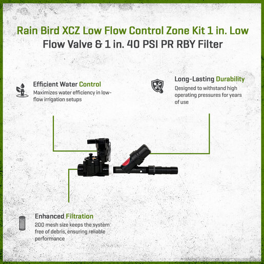 Rain Bird XCZ Low Flow Control Zone Kit w/ 1 in. Low Flow Valve